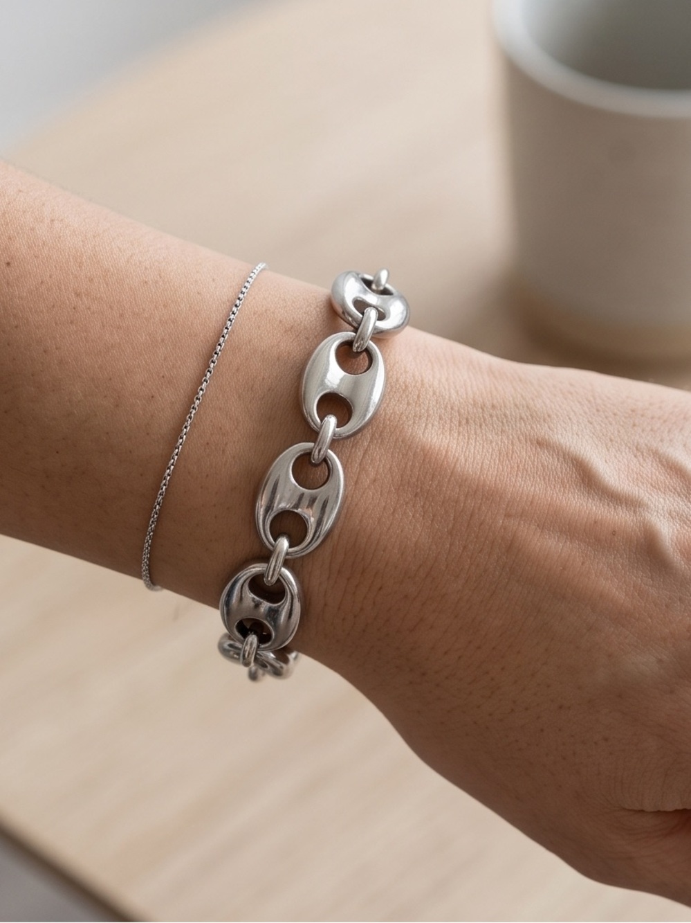 Bracelet unisex silver size 8 inch